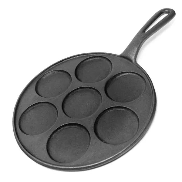 NorPro Cast Iron Plett Pan - 7 Cavity Pancake and Aebleskiver Maker