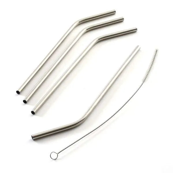 Reusable Stainless Steel Drinking Straws with Cleaning Brush