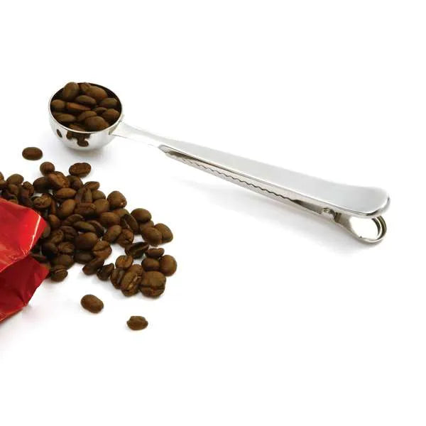 NorPro Stainless Steel Coffee Scoop with Bag Clip - 2 Tablespoon Measure