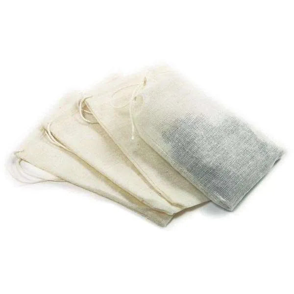 NorPro Cotton Brew Bags - 4 Pack Reusable Muslin Strainer Bags for Tea, Coffee, Spices