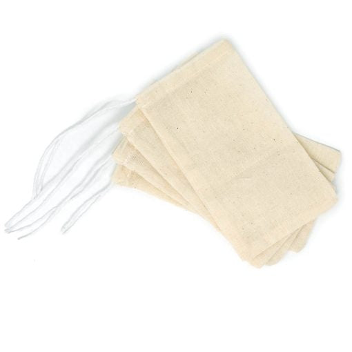 NorPro Cotton Brew Bags - 4 Pack Reusable Muslin Strainer Bags for Tea, Coffee, Spices