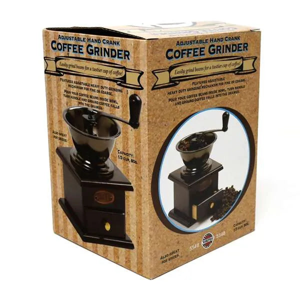 NorPro Manual Coffee Grinder - Adjustable Ceramic Burr Hand Crank Mill
