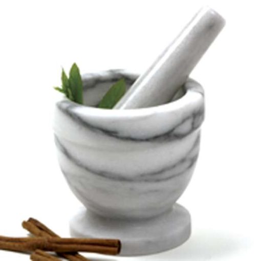 Norpro 695 Natural Marble Mortar and Pestle - 6 Ounce Spice Grinder