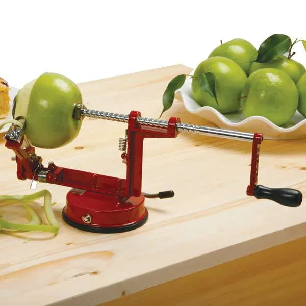 NorPro Apple Master Red - Apple Peeler with Vacuum Base (No Clamp)