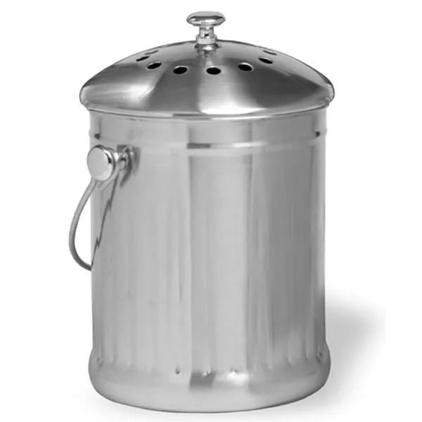 Stainless Steel Compost Keeper with Charcoal Filter - 1 Gallon