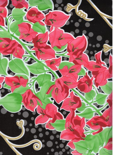 Avalon on Black Oilcloth Fabric Full Bolt - 12 Continuous Yards, 47.5" Wide