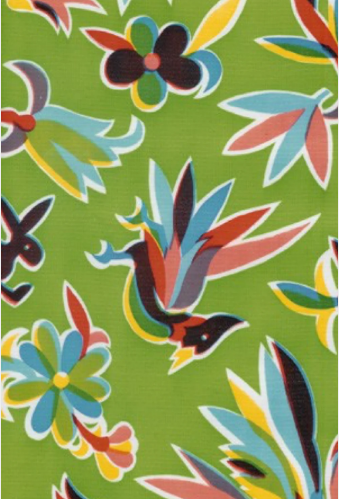 Aztec on Lime Green Oilcloth Fabric Full Bolt - 12 Continuous Yards, 47.5" Wide