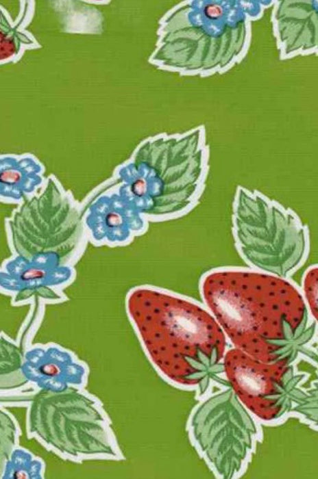 Forever Summer on Green Oilcloth Fabric Full Bolt - 12 Continuous Yards, 47.5" Wide