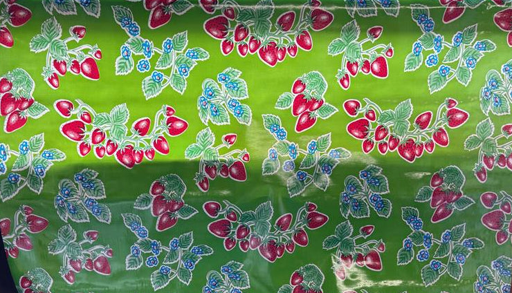 Forever Summer on Green Oilcloth Fabric Full Bolt - 12 Continuous Yards, 47.5" Wide