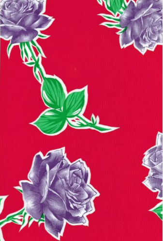 Havana on Red Oilcloth Fabric Full Bolt - 12 Continuous Yards, 47.5" Wide