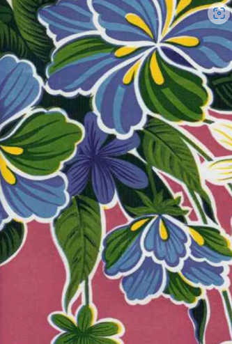 Hibiscus on Pink Oilcloth Fabric Full Bolt - 12 Continuous Yards, 47.5" Wide