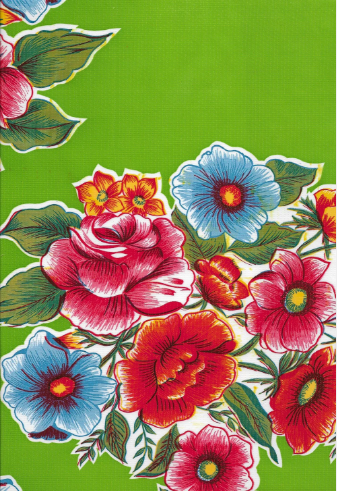 Ladybird on Lime Green Oilcloth Fabric Full Bolt - 12 Continuous Yards, 47.5" Wide