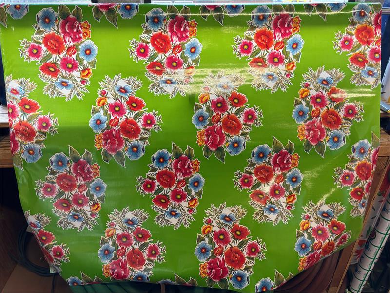 Ladybird on Lime Green Oilcloth Fabric Full Bolt - 12 Continuous Yards, 47.5" Wide