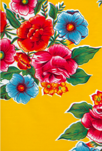 Ladybird on Yellow Oilcloth Fabric by the Yard, 47.5" Wide