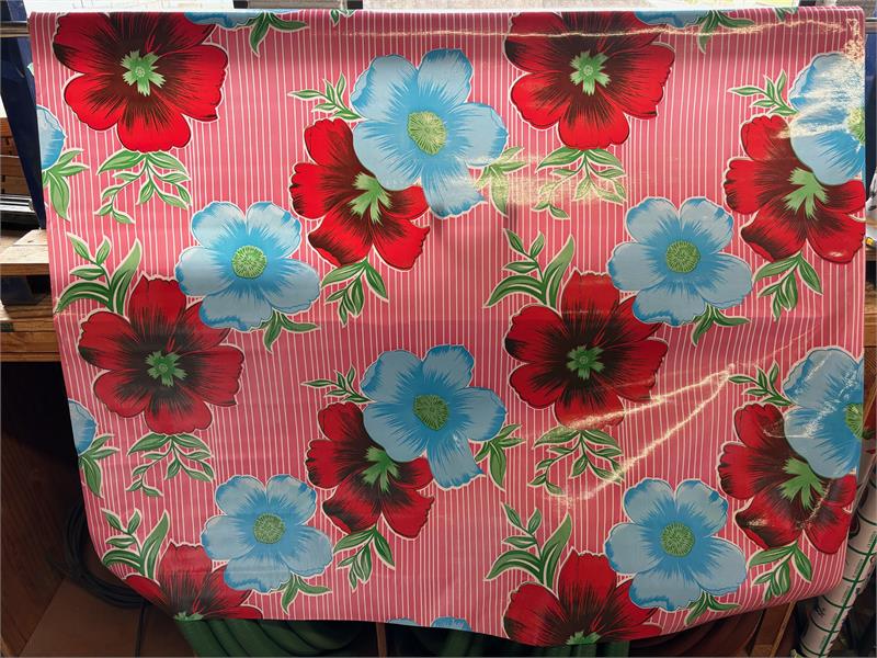Mali in Pink Oilcloth Fabric Full Bolt - 12 Continuous Yards, 47.5" Wide