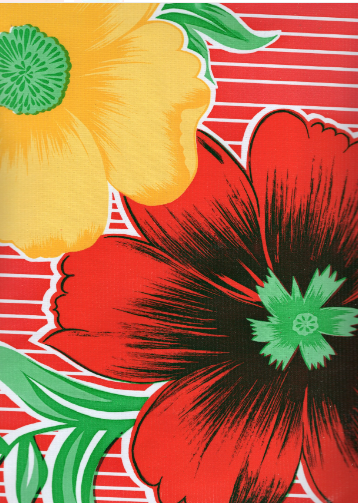 Mali in Red Oilcloth Fabric by the Yard - 47.5" Wide