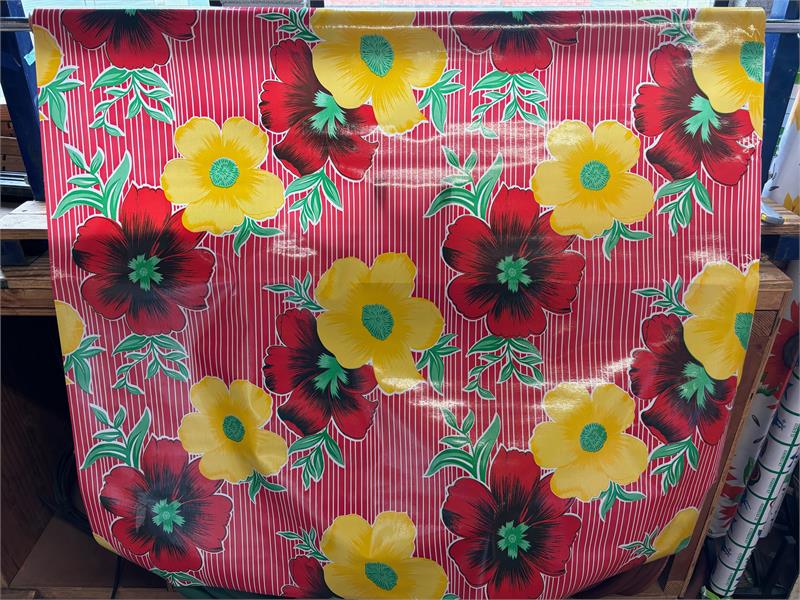 Mali in Red Oilcloth Fabric by the Yard - 47.5" Wide