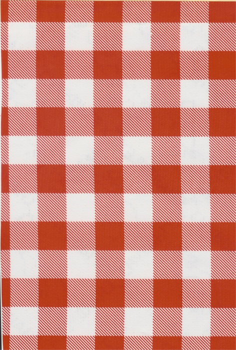 Red and White Picnic Check Oilcloth Fabric by the Yard - 47.5" Wide