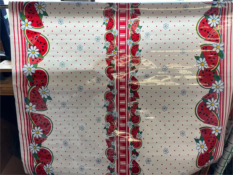 Reunion on Red Oilcloth Fabric Full Bolt - 12 Continuous Yards, 47.5" Wide