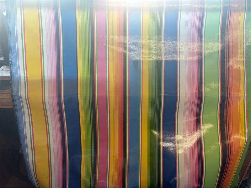 Serape in Blue Oilcloth Fabric by the Yard, 47.5" Wide