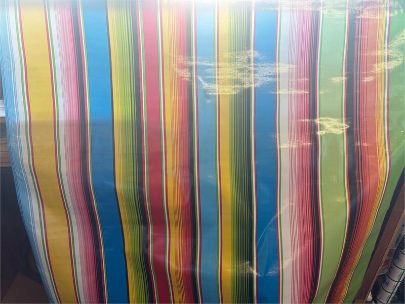 Serape in Light Blue Oilcloth Fabric by the Yard, 47.5" Wide