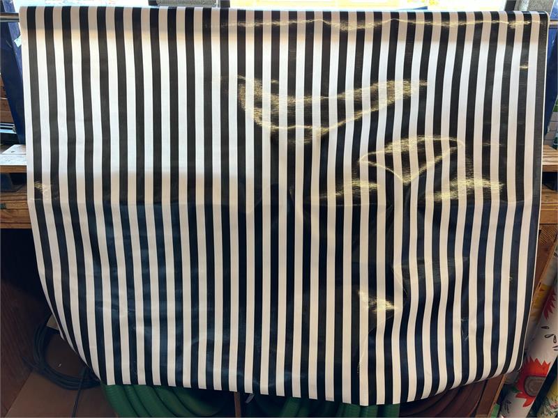 Black and White Stripes Oilcloth Fabric by the Yard - 47.5" Wide