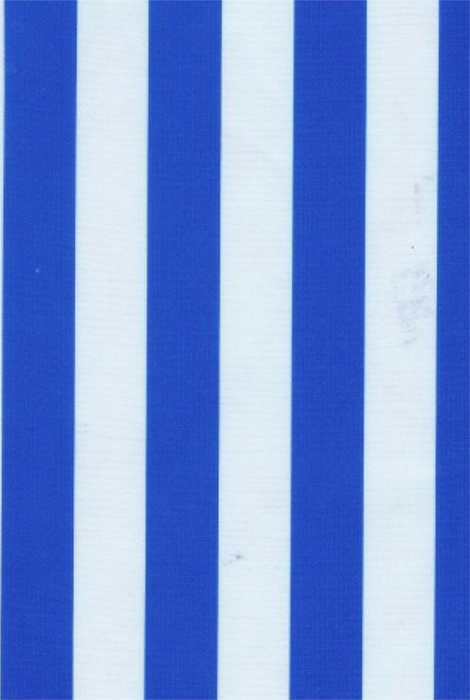 Blue and White Stripes Oilcloth Fabric by the Yard - 47.5" Wide