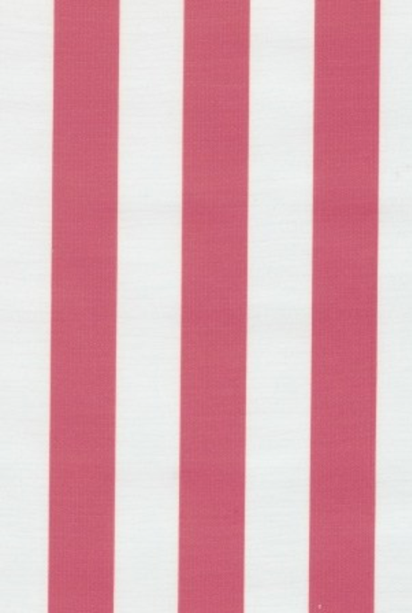 Pink and White Stripes Oilcloth Fabric by the Yard - 47.5" Wide