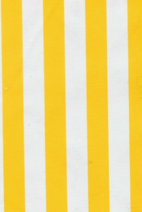 Yellow and White Stripes Oilcloth Fabric Full Bolt - 12 Continuous Yards, 47.5" Wide