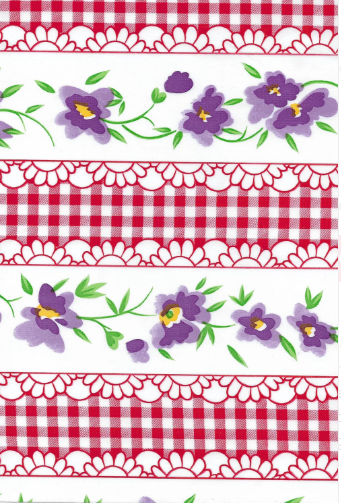 Tupelo in Red on White Oilcloth Fabric by the Yard - 47.5" Wide