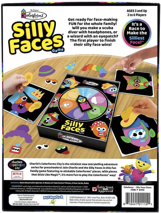 Colorforms Silly Faces Game - Classic Family Board Game for Kids Ages 3+