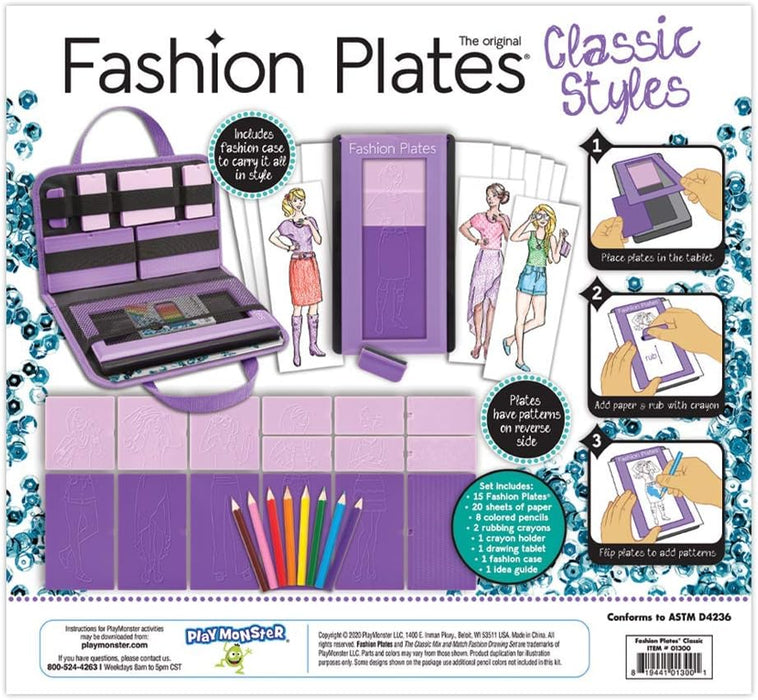 Fashion Plates Design Set - Classic Mix and Match Fashion Drawing Kit for Kids
