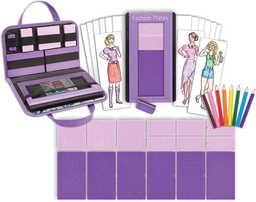 Fashion Plates Design Set - Classic Mix and Match Fashion Drawing Kit for Kids