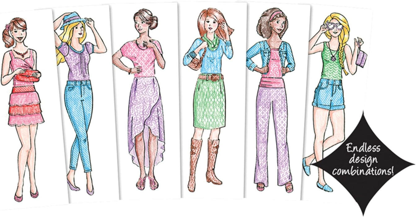 Fashion Plates Design Set - Classic Mix and Match Fashion Drawing Kit for Kids