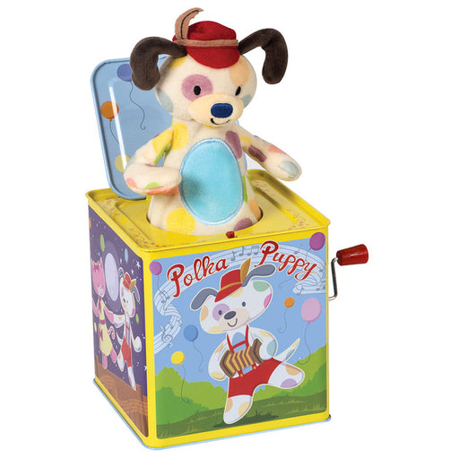 Plush cute dog jack n the box