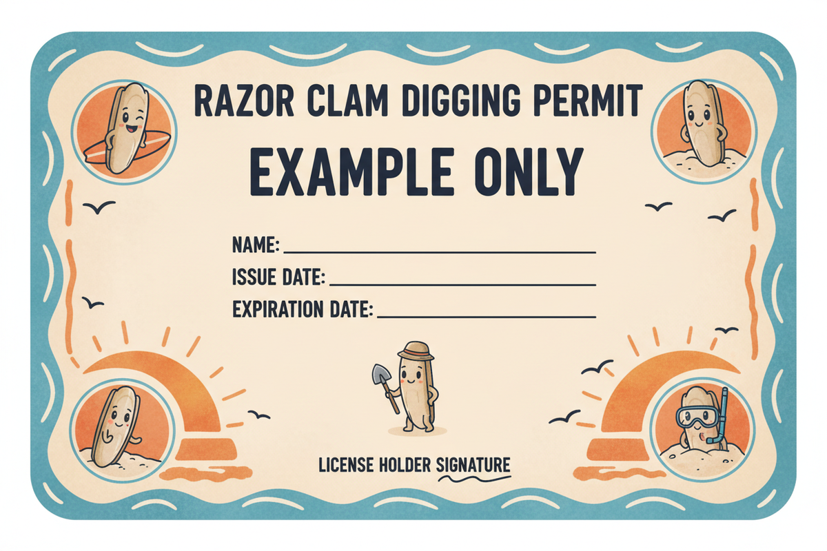 Washington Razor Clam Digging License 3 Day - Short-Term WA State ...