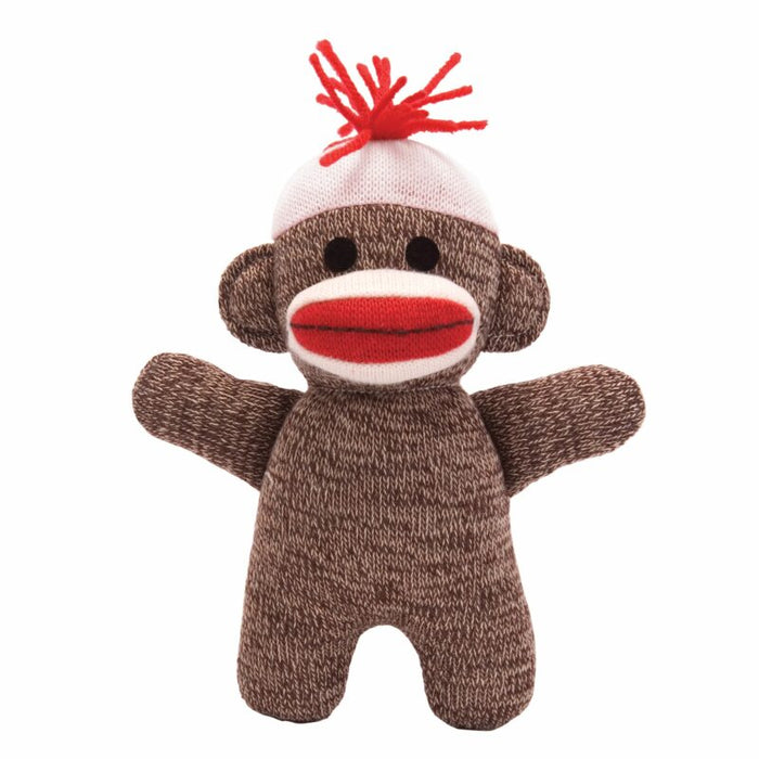 Schylling Baby Sock Monkey Brown 7.25" - Mini Classic Sock Monkey Plush