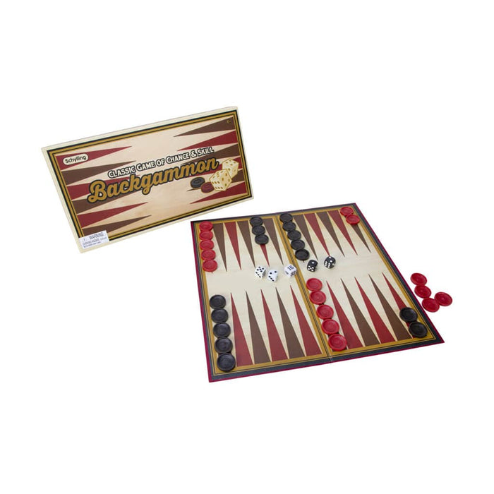 Schylling Backgammon Classic Board Game - Complete Strategy Set for 2 Players