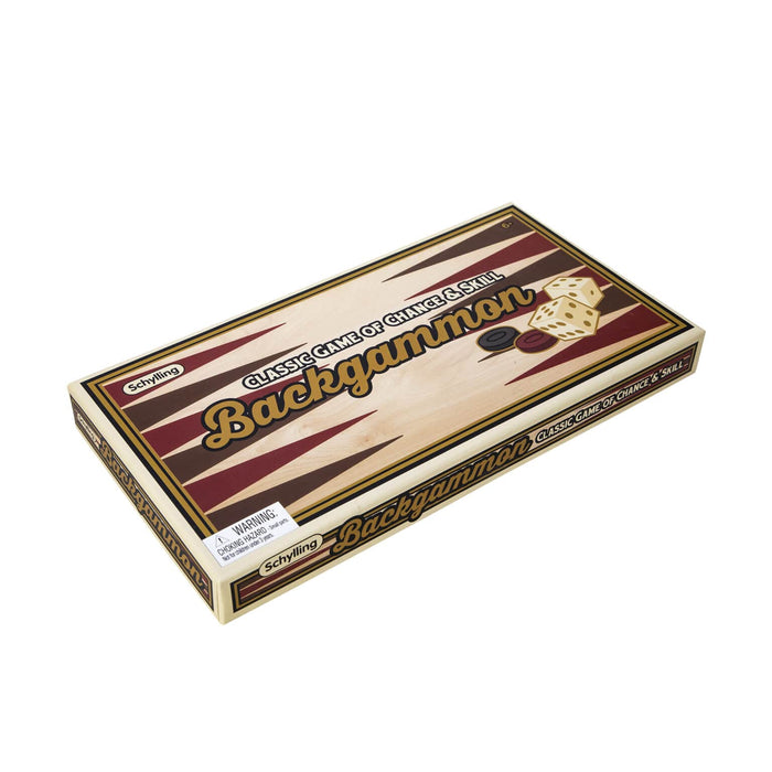 Schylling Backgammon Classic Board Game - Complete Strategy Set for 2 Players