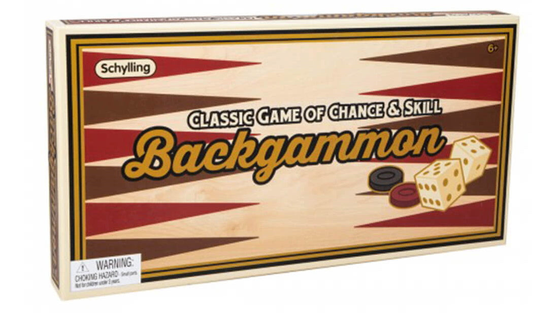 Schylling Backgammon Classic Board Game - Complete Strategy Set for 2 Players