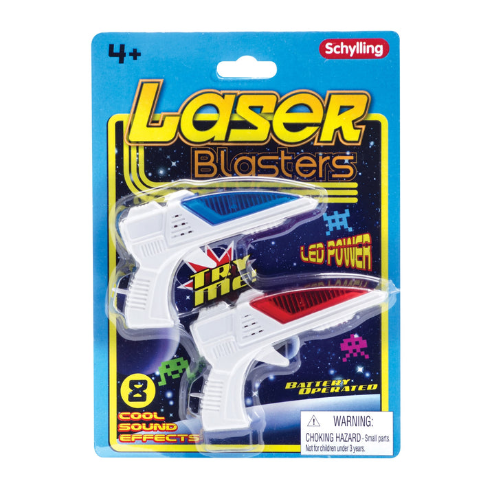 Schylling Laser Blasters 2-Pack - Retro Space Toy Guns Vintage Fun