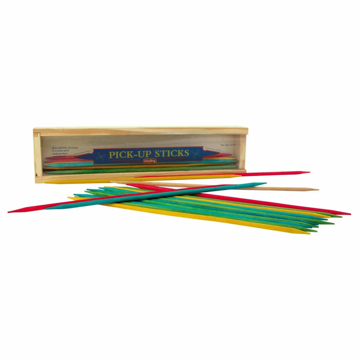 Schylling Pick-Up Sticks - Classic Wooden Box Game of Skill & Strategy