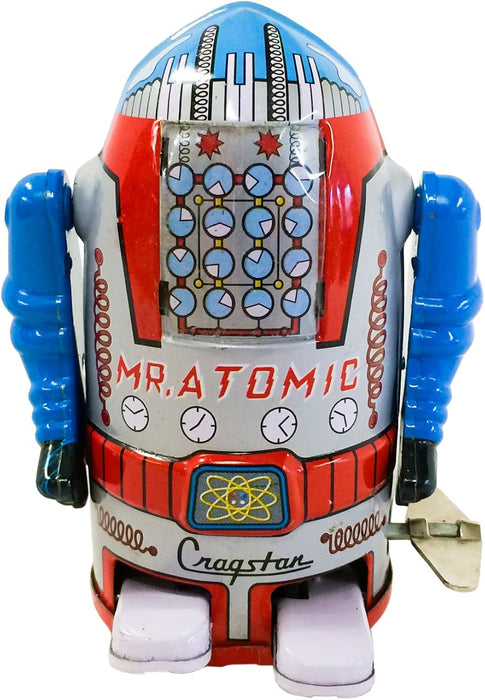 Mr. Atomic Tin Robot - Vintage Space Age Metal Collectible Toy