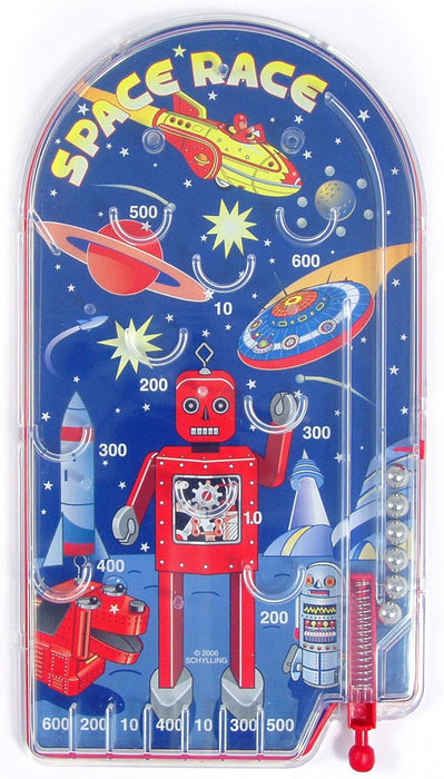 Schylling Space Race Vintage Pinball Game - Retro Handheld Screen-Free Fun