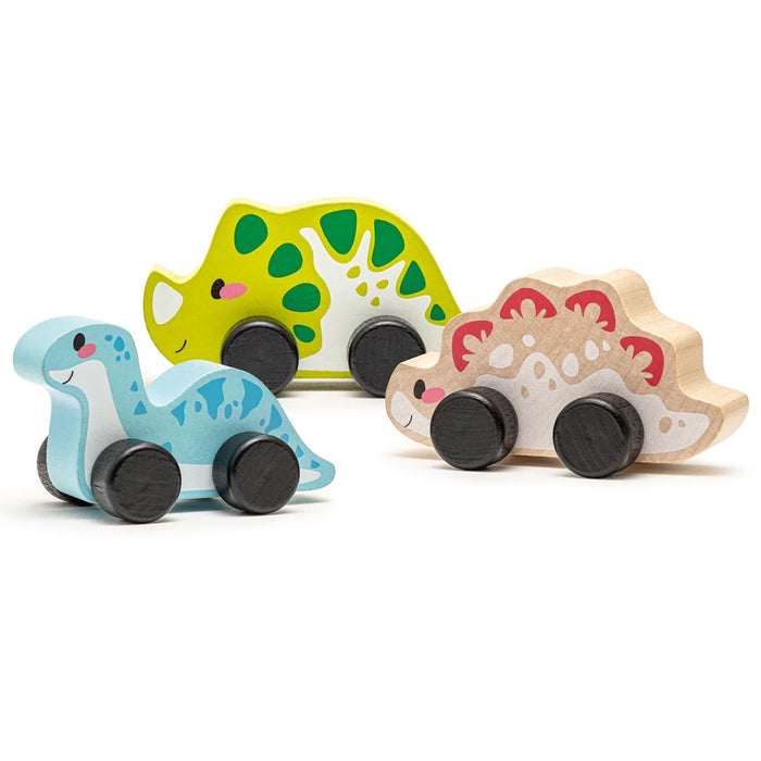 Cubika Wooden Joyful Dinos Toy Set - Eco-Friendly Dinosaur Play Set for Imaginative Play