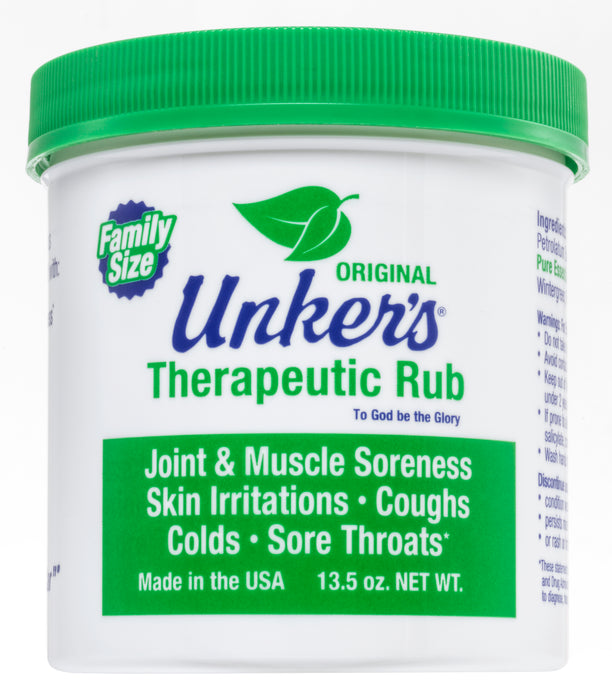 Unker's Multi-Purpose Therapeutic Salve 13.5 oz - Natural Pain Relief Rub Professional Size