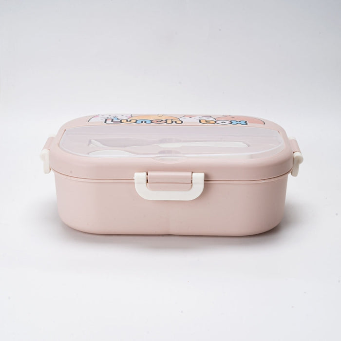 Cat Friends Lunch Box with Spoon and Fork