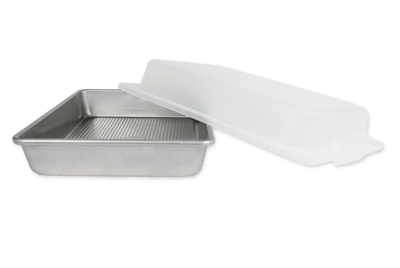 USA Pan Non-Stick Aluminum 13" x 10" Lasagna Pan with Lid Set #1111RCLD-ST-1