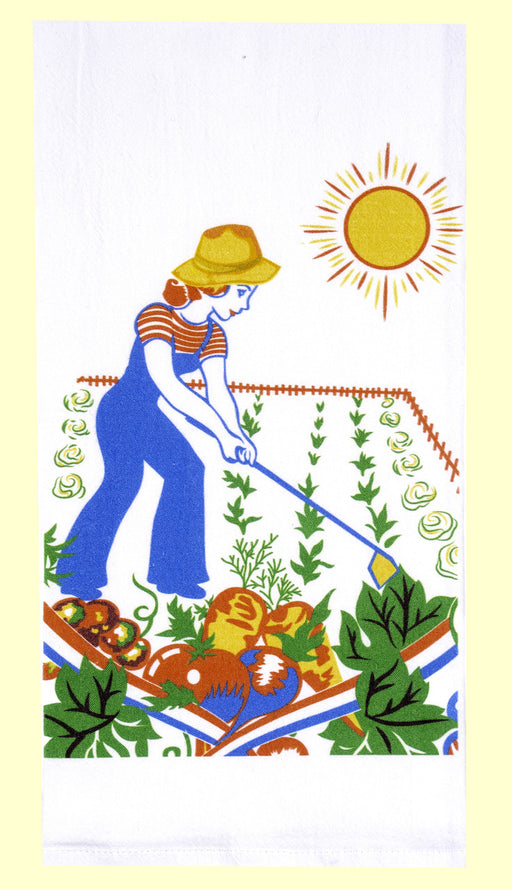 Red and White Kitchen Retro Gardener's Delight Flour Sack Towel #VL129