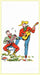 Red and White Kitchen Retro Singing Cowboys Flour Sack Towel 100% Cotton